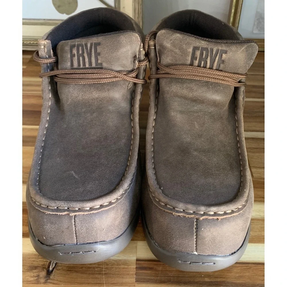 NWOT Frye Brown Leather Chukka Boots Mens 6W Womens 8W Vintage Retro Streetwear
